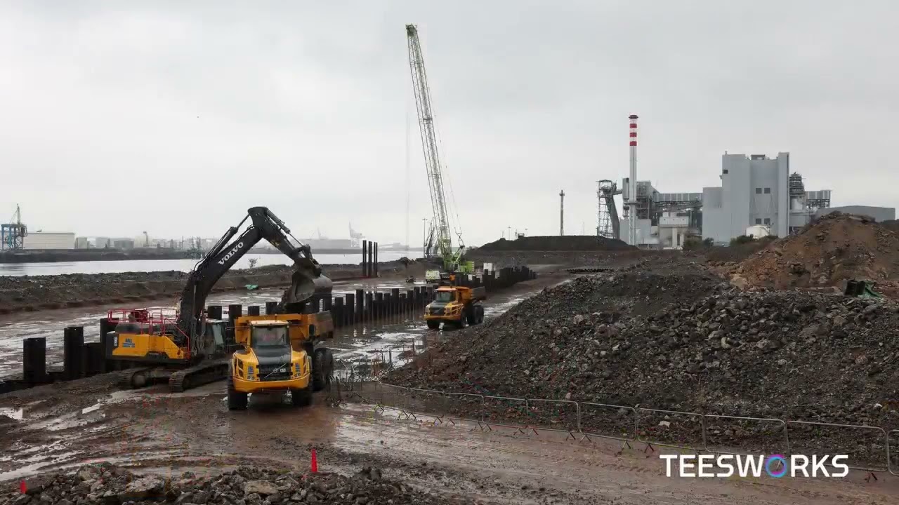 Construction Progress South Bank Quay- Repost Teesworks